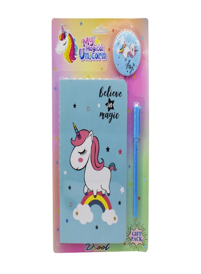 Asera Cartoon Stationery Gift Set for Kids Diary, Pen & Badge Stationery Set for Boys/Girls Party Favor Return Gift Set for Girls Birthday Gift (Unicorn 1 Pc) - Image 2